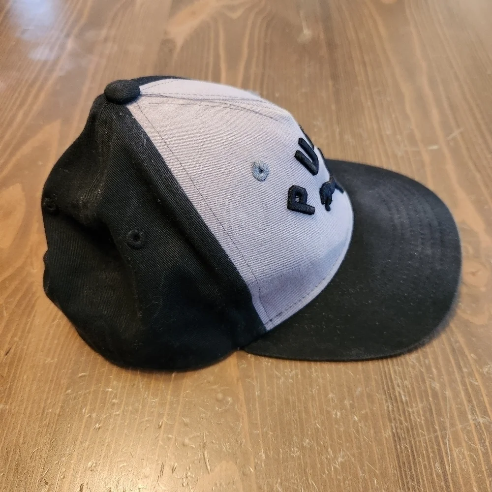 Youth Black And Gray Puma Snapback Hat 100% Cotton Adjustable